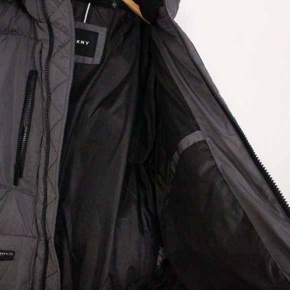 DKNY Mens Ultra Loft Full Length Quilted Parka with Sherpa Lined Hood - Picture 7 of 7